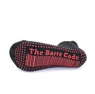 Load image into Gallery viewer, The Barre Code x Tavi Noir Black with Red Logo Sock