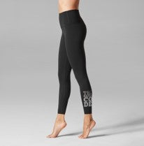 The Barre Code High Waisted 7/8 Tight - Ebony with Silver